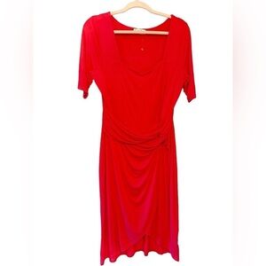 Maurices 24/7 Mock Wrap Knotted Waist Dress